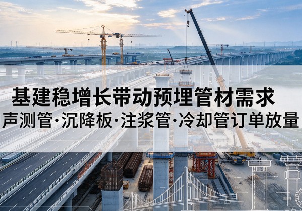 珲春基建稳增长带动预埋监测管材需求，声测管、沉降板、注浆管订单持续放量